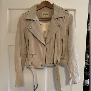 Blank NYC Beige Suede Biker Jacket